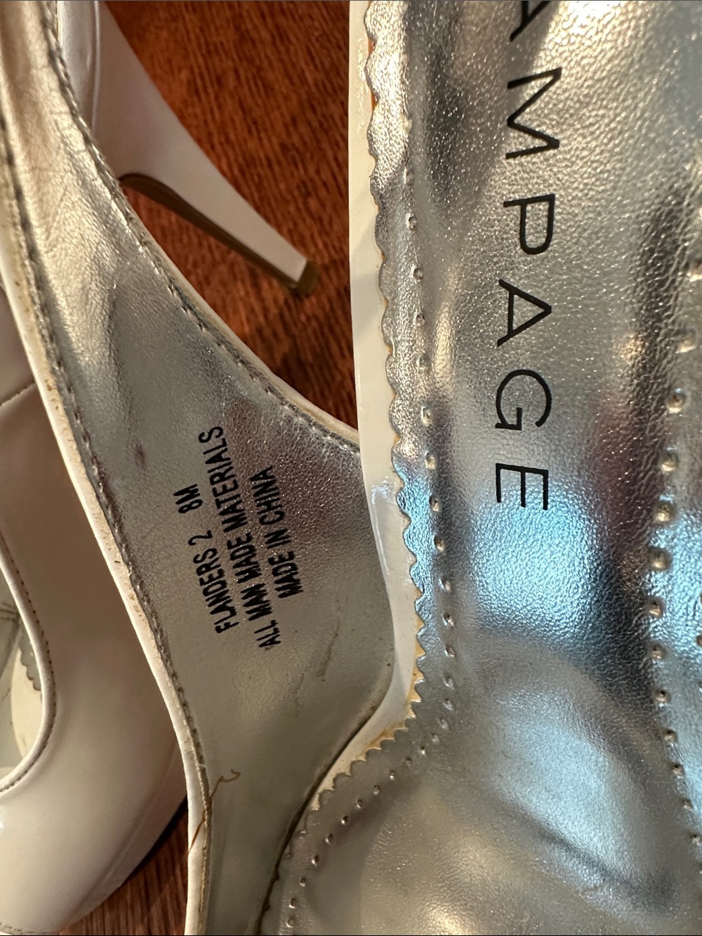 Rampage White Patent Slingback Peep-Toe Heels - Picture 2 of 7
